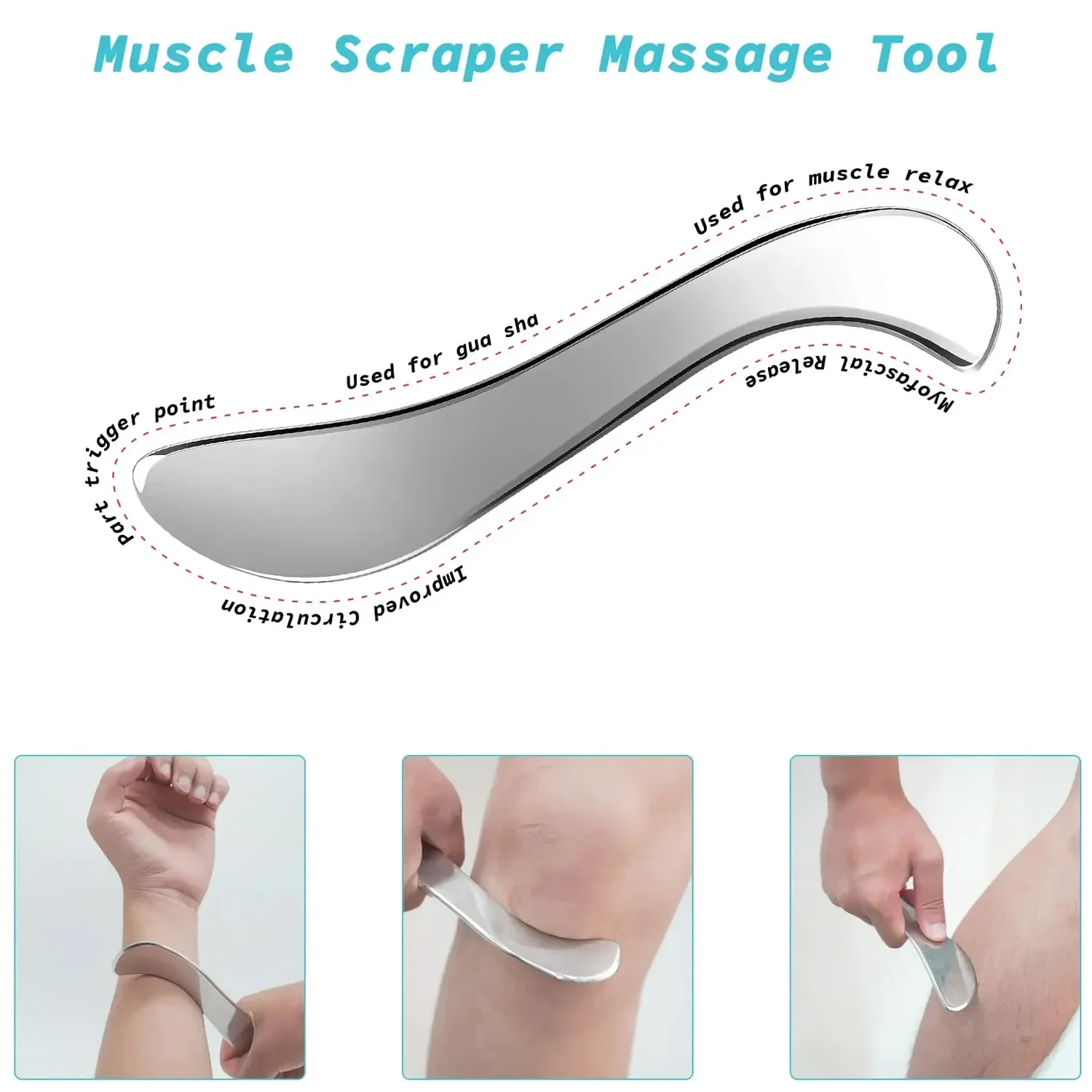 Stainless Steel Facial Roller Metal Gua Sha Facial Tools Set Face Body Treatment Lymphatic Drainage Facial Tension Massage Tools