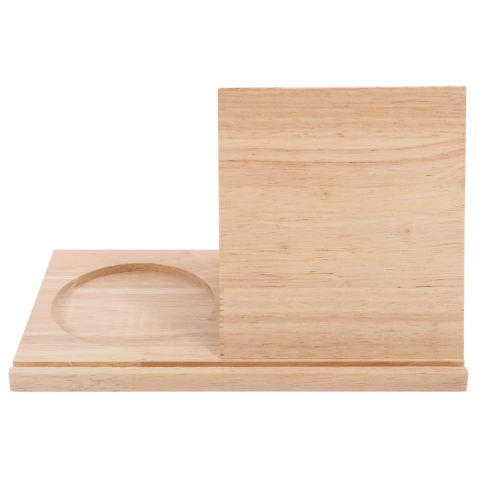 나무 삼각형 책장 안정적인 책꽂이 책꽂이 페이지 레스트 컵 홀더 다기능 데스크탑 수납 선반