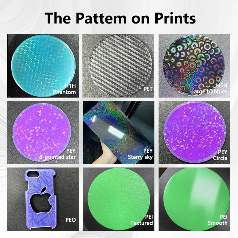 Bambu 랩 X1 빌드 플레이트 PEI PET PEO 시트, 베드 업그레이드 텍스처, 양면 용수철 스틸, 랩 P1P A1 3D 프린터용, 257x257mm