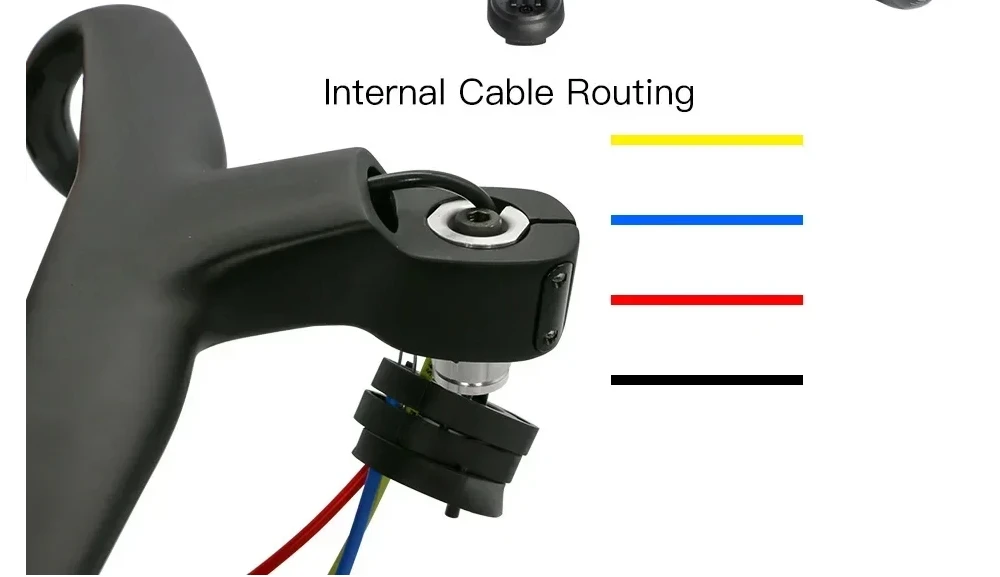 Bicycle handlebar 1:1 Full Internal Routing Cable Carbon Fiber Road Bike 80-120x400-440 Integrated Handlebar with Computer Mount