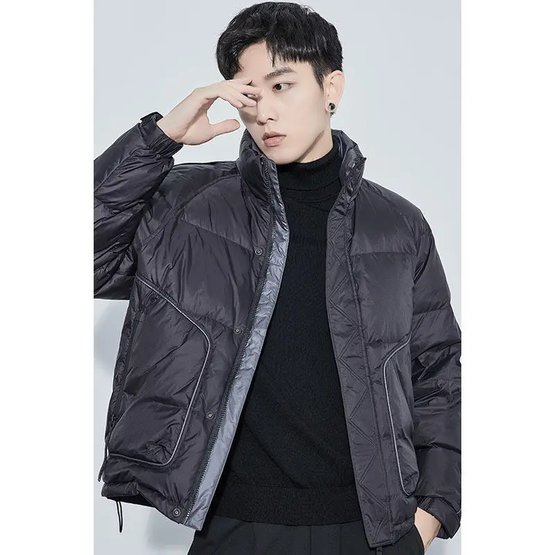Men's short lightweight down jacket 2022 winter new Korean version loose warm white duck down jacket genuine top