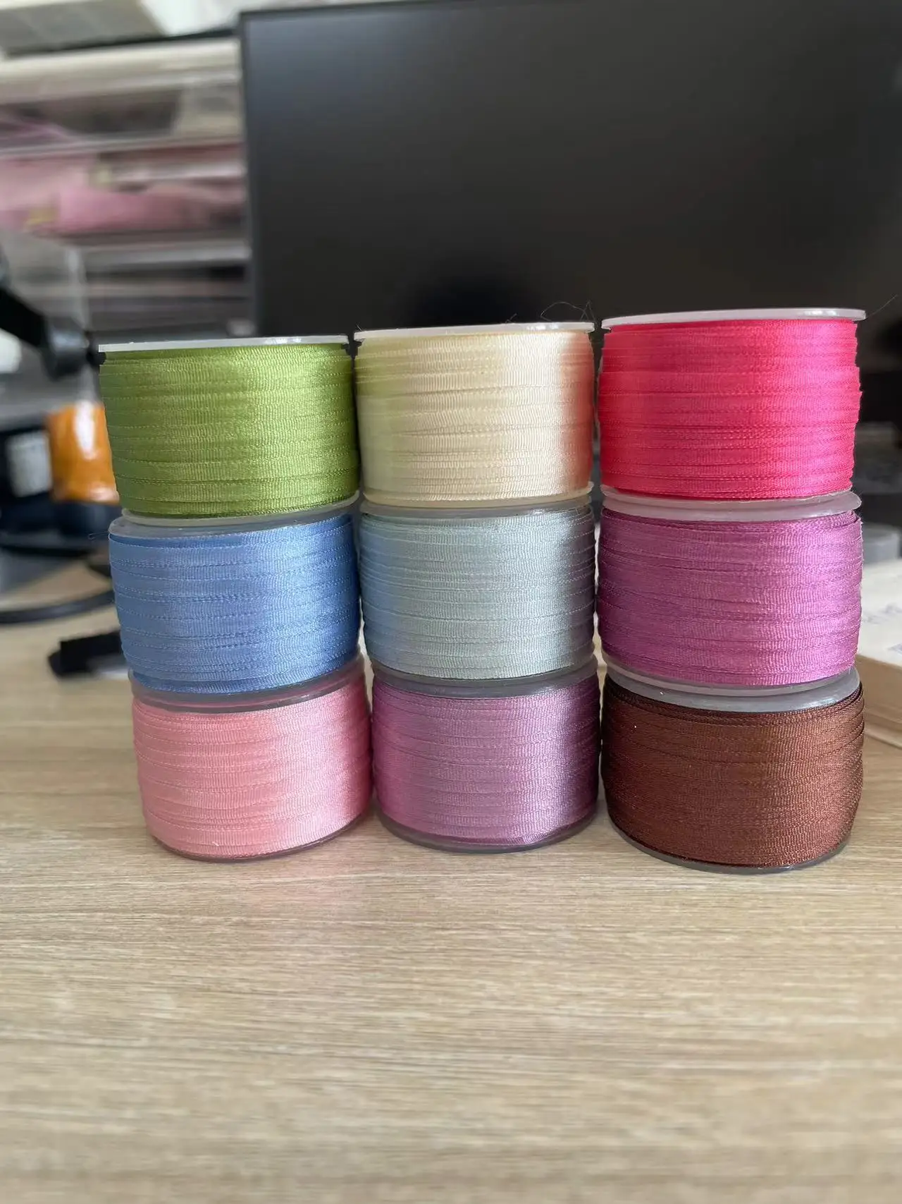Double Faced Thin Taffeta Mulberry Silk Ribbon Trim 2/4/7/10mm Width x 10m/roll