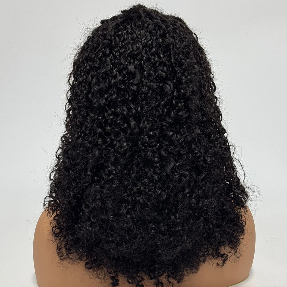 300% Density Pixie Curly Hair Wig Bob Kinky Curly Human Hair Wig 13x4 Transparent Lace Front Wig for Black Women