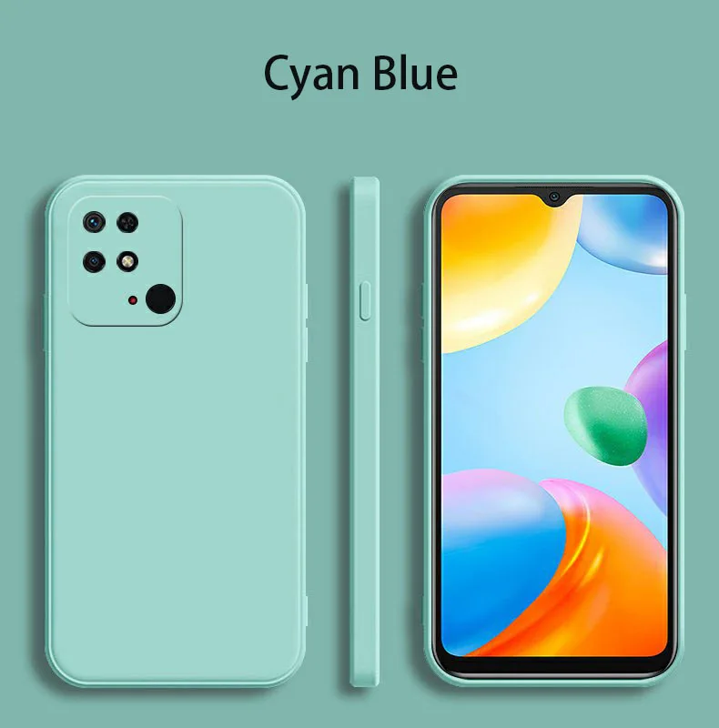 Square Matte Silicone Luxury Classic Phone Case with Camera Protection and Shockproof Cover