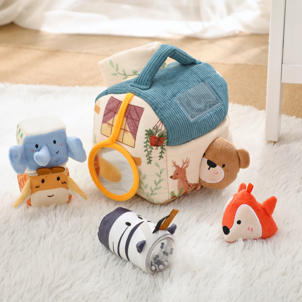Frühjahrssaison Sonderangebot: Weiche Bauernhoftiere Musik-Touch-Sensorik-Spielzeugbox, Magisches Haus zur Entwicklung der Fingerpräzision bei Babys – Detail 16