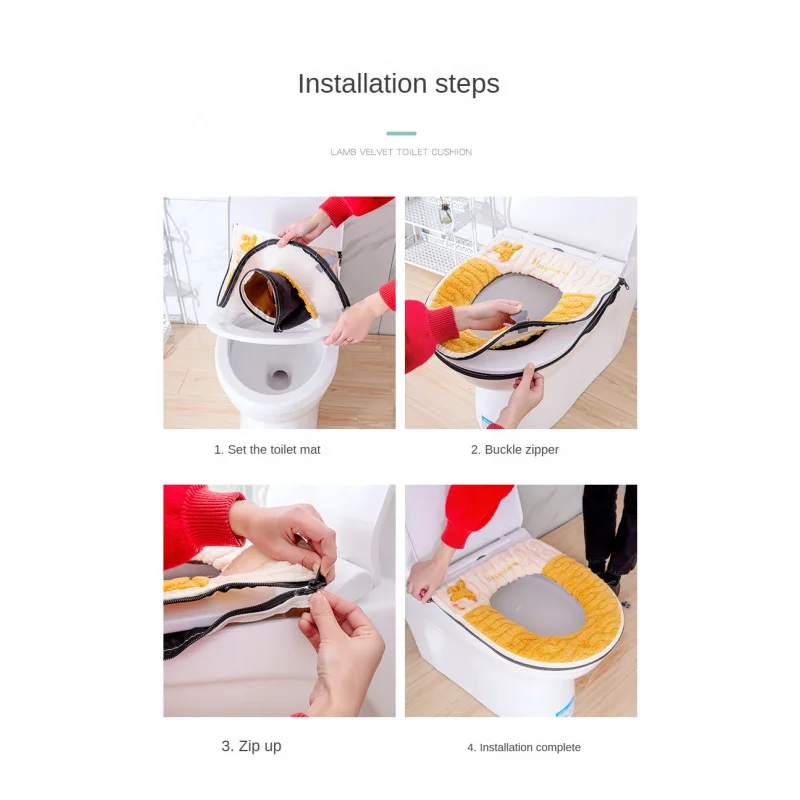 Autumn Winter home toilet seat covers warmer WC cushion closestool case sets pad universal thickening warm soft potty Cape mat 5