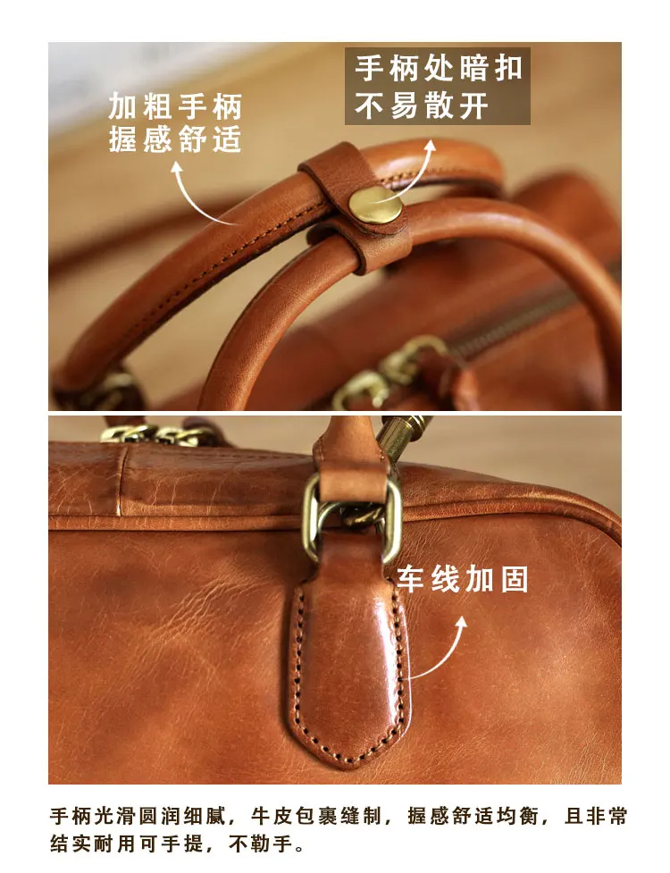PNDME Designer handgefertigte Luxus-Damenhandtasche aus pflanzlich gegerbtem Rindsleder, einfache, lässige Damen-Umhängetasche aus echtem Leder – Detail 3