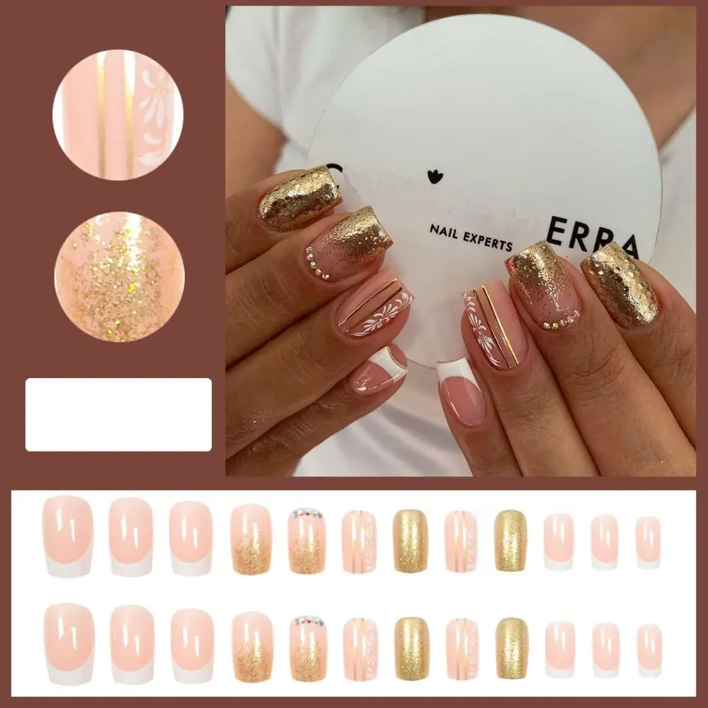 24Pcs Simple Funny False Nails Long Coffin Scrawl with French Design  Wearable Fake Nails Full Cover Press on Nail Tips Art - AliExpress