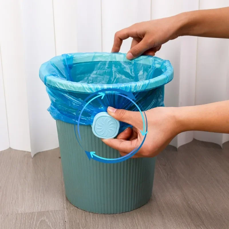 Waste Bin Rotating Fixed Clip Garbage Bag Side Button Waste Basket Fixation Trash Bag Non-Dirty Hand Holder Storage Tool 6/1PCS trash can rubber bands