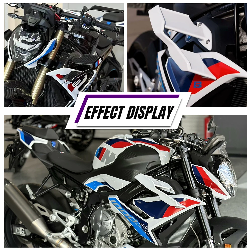 BMW S1000R M1000R 2021 2022 2023 S 1000 R 윈드실드 윙 페어링 프론트 에어로다이나믹 스포일러용 새로운 오토바이 윙렛 카본