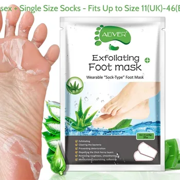 1pair = 2pcs/bag Aliver Aloe Exfoliating Feet Mask Socks Baby Soft Foot Remove Peel Off Dead Skin