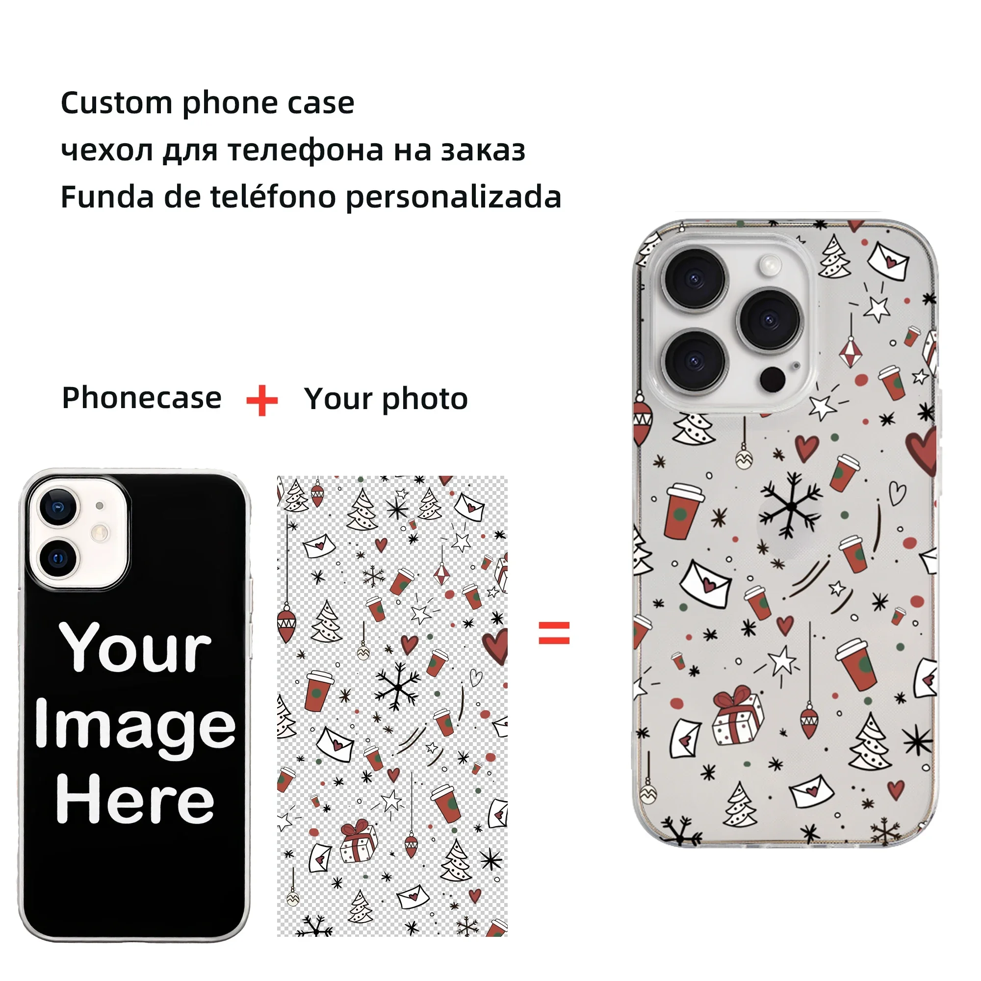 Personalized Transparent Soft Phone Case with Customizable Design and DIY Photo
