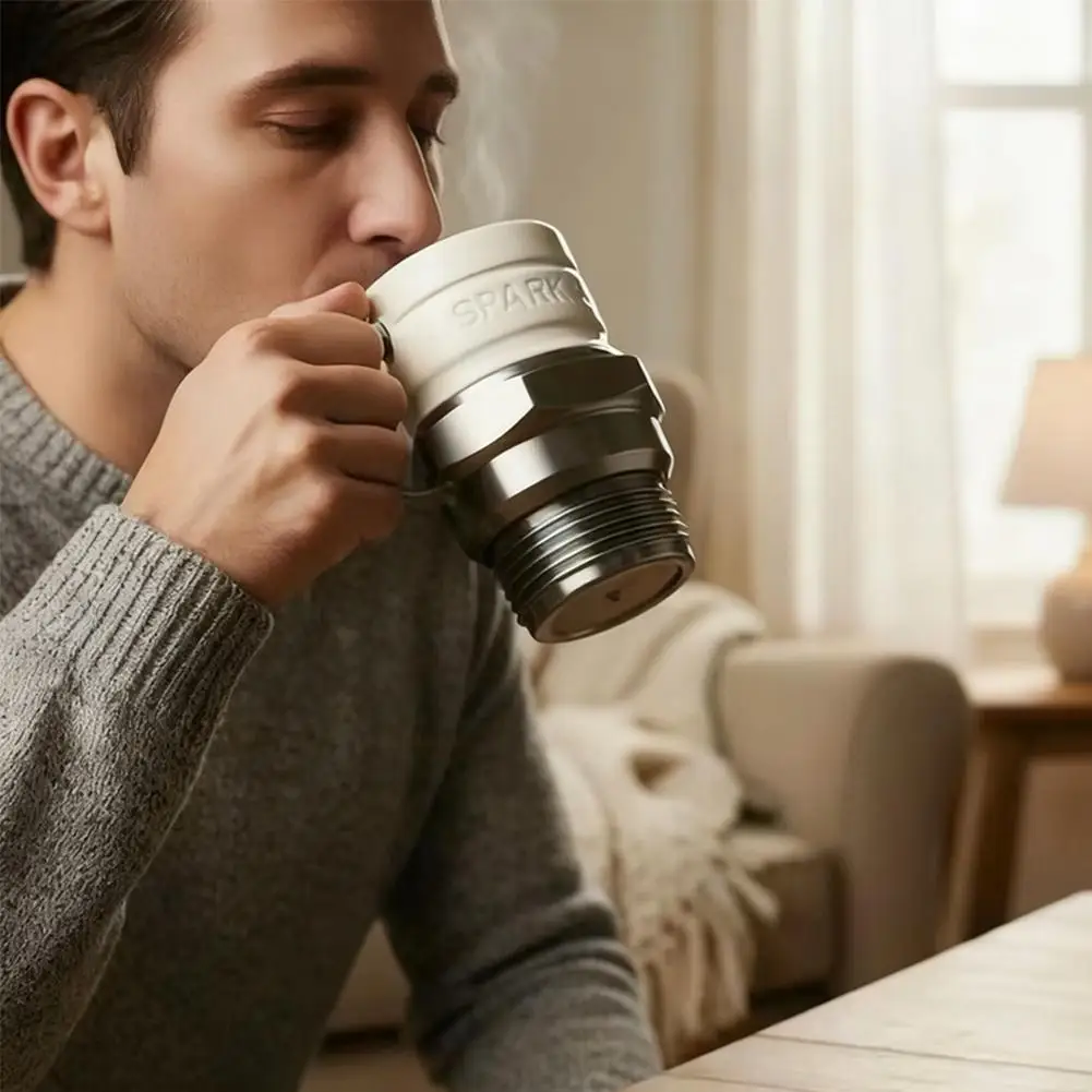 Spark Plug Coffee Mug – Industrial Engine Design Automotive Coffee Cup for Mechanics & Gearheads 3