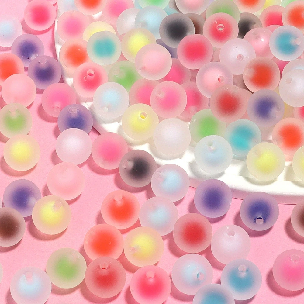 캔디 컬러 반투명 내부 컬러 라운드 홀 루즈 비즈 DIY 쥬얼리 펜 팔찌 장식 재료 액세서리