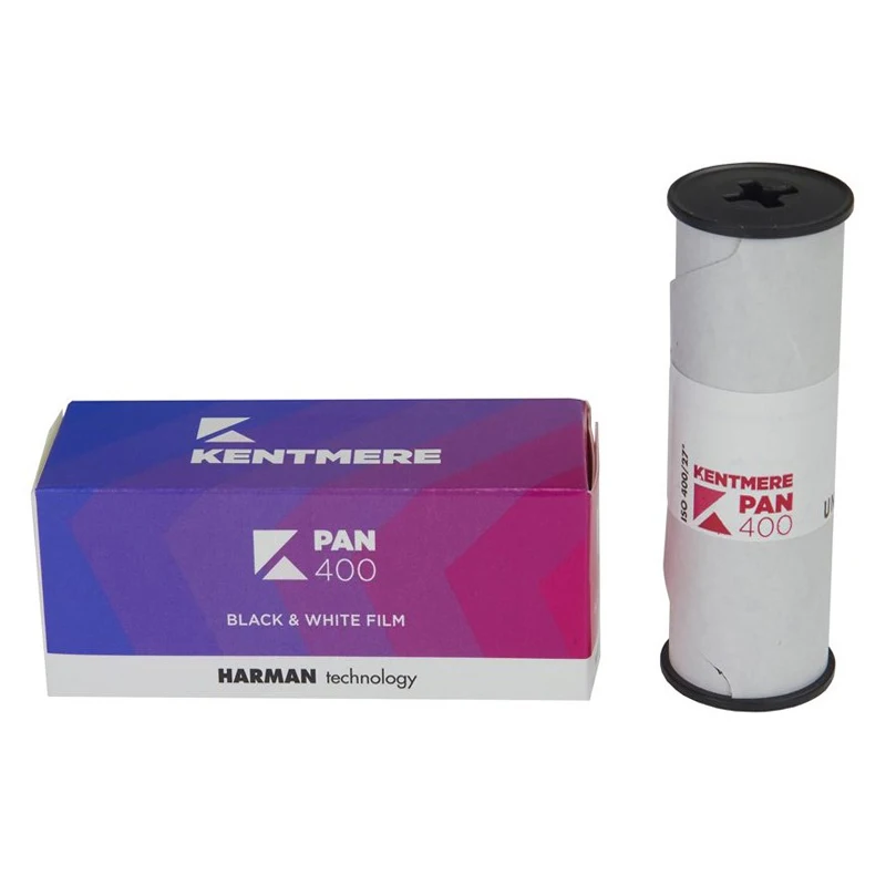 2롤 120mm Kentmere PAN 400 흑백 ISO 400 롤 필름 네거티브 레트로 롤(만료일: 2026)