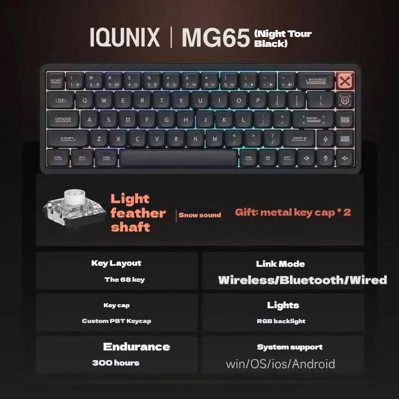 IQUNIX MG65PRO ロースイッチカスタマイズされたメカニカルキーボード