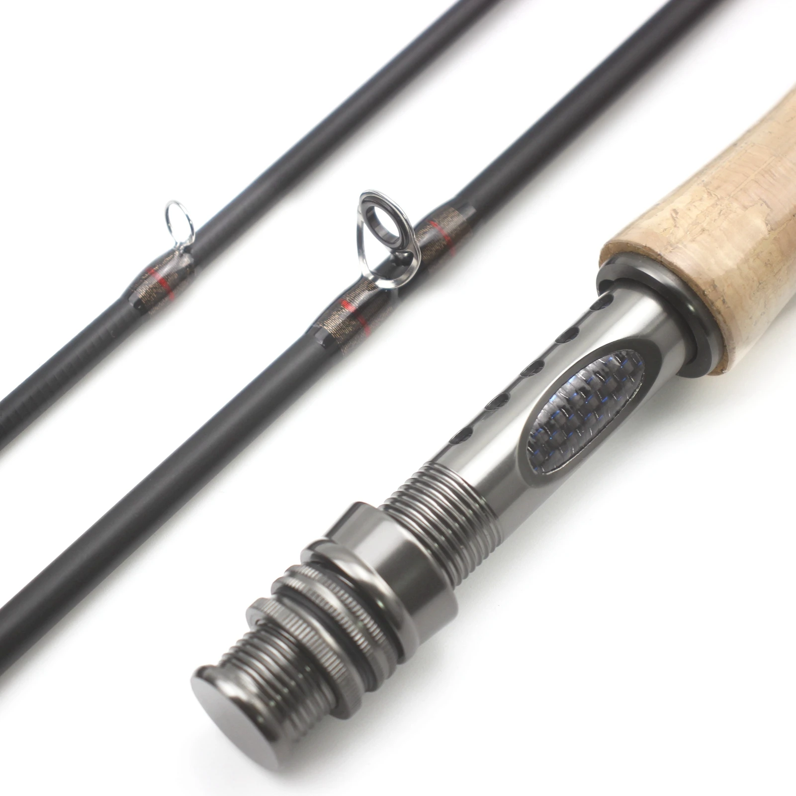 8ft 9ft 4 Section Fly Fishing Rod Portable Carbon UltraLight Slow Action  Fly Rod Cork Handle Lure Fishing Tackle Free Shipping