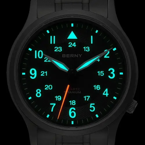 BERNY Full Titanium Watches for Men Outdoor Quartz Men's Field Wristwatch VH31 Super Luminous Sapphire Easy Read Watch - Image 3