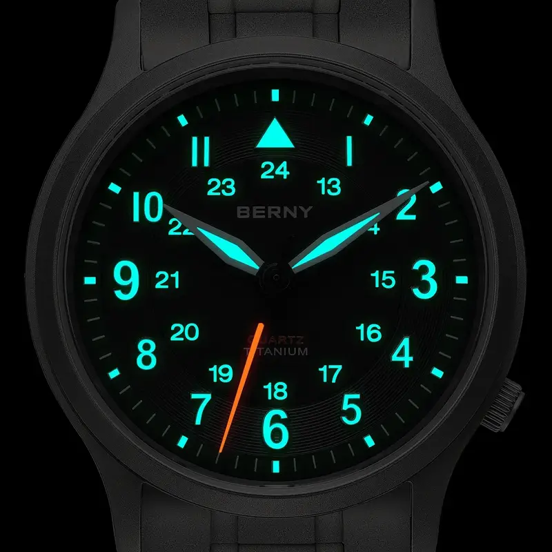 BERNY Full Titanium Watches for Men Outdoor Quartz Men's Field Wristwatch VH31 Super Luminous Sapphire Easy Read Watch - Image 3