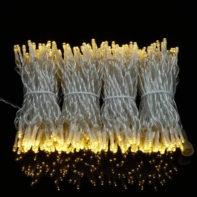 LED-lichtslingers Heldere draad Warm witte kerstverlichting Twinkle Fairy Light voor slaapkamer Klaslokaal Bruiloft Boom Patio Decor