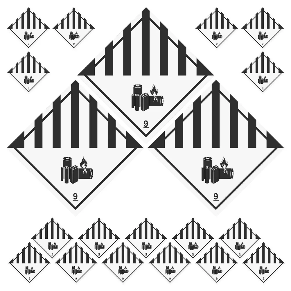 100Pcs 위험물질 라벨 화재 안전 배터리 보관 상자 분류를 위한 쓰기 가능한 자체 접착 비닐 스티커