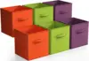 16407-0fcf5d.jpg Cube Storage Bins for Drawer and Closet Organization in Purple Green Orange Set of 6
