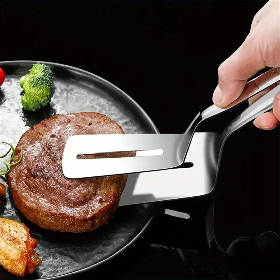 Multifunctional Food Tongs Stainless Steel BBQ Bread Clip Durable Frying Shovel Clip Fried Home Shovel Household Kitchenware
