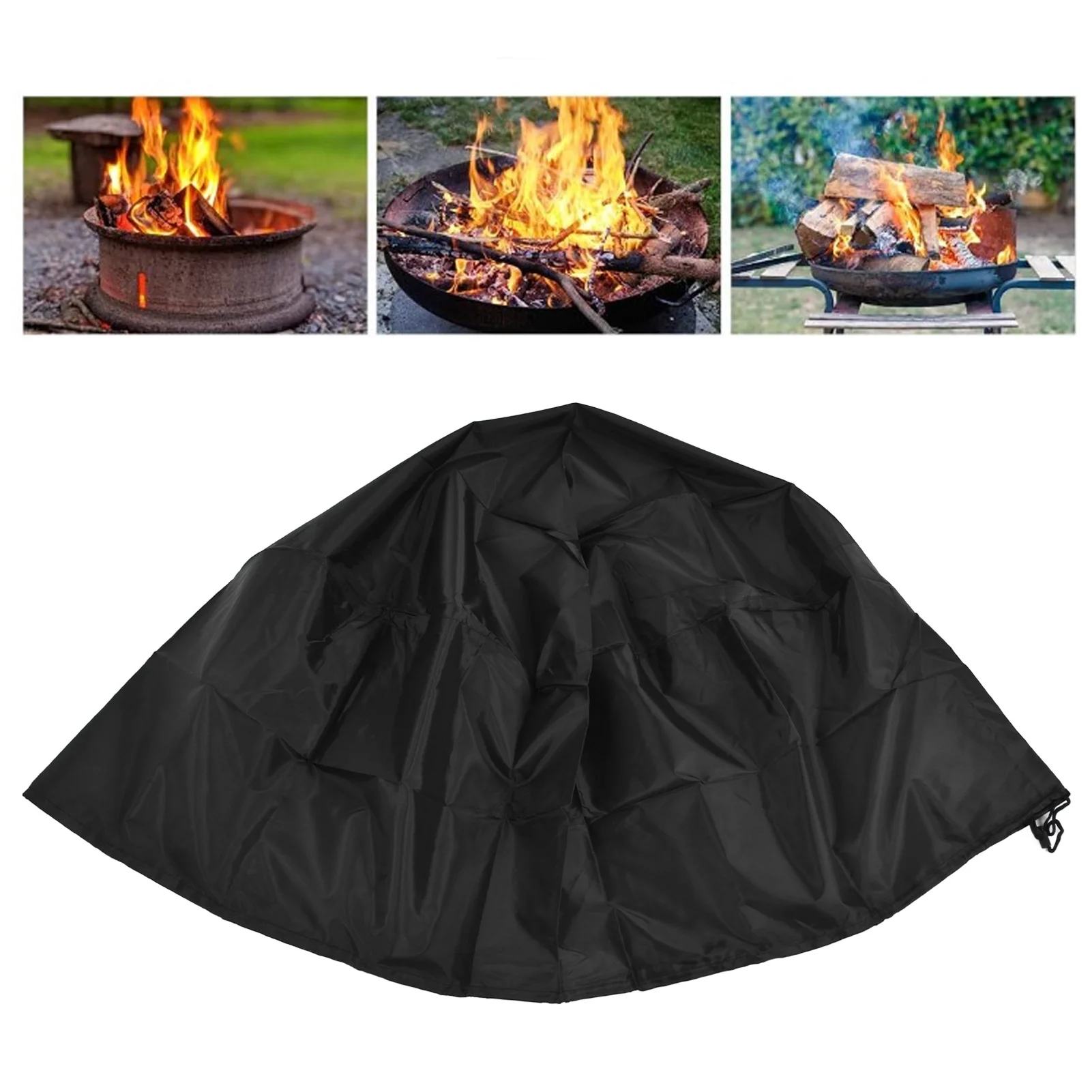 

85x40cm Outdoor Patio Fire Pit Cover Home Waterproof UV Resistant Patio Fireplace Cover Fire Pit Dust Cover Fireplace Dust Cover