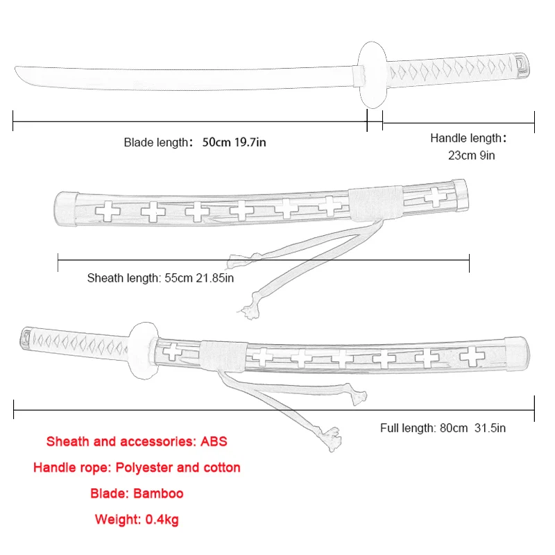 Trafalgar Law Sword Anime Cosplay Roronoa Zoro Katana Kitetsu Yama Shusui Japanese Samurai Wooden Toy Swords Catana Decoration cosplay sword cosplay prop cosplay toy