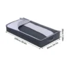 2 Pack Foldable Under Bed Bags Large Under Bed Storage Boxes Thick Breathable Underbed Clothes Storage Bags Zippered Organizer 5