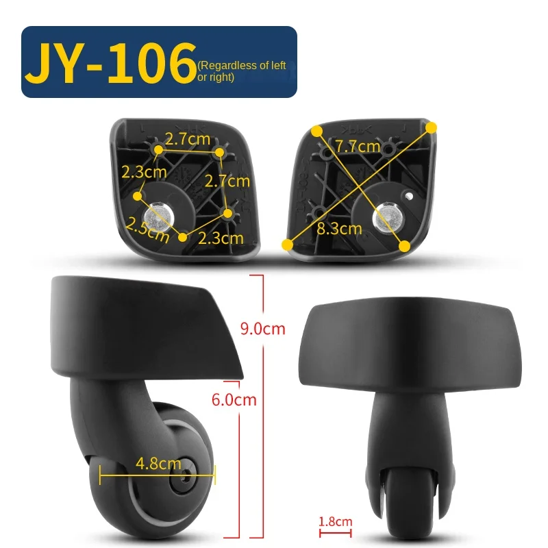 Trolley Case Wheel Replacement for Samsonite U72 Wheels JY-105 JY-106 JY-109 JY-110 Replacement High Quality Fittings
