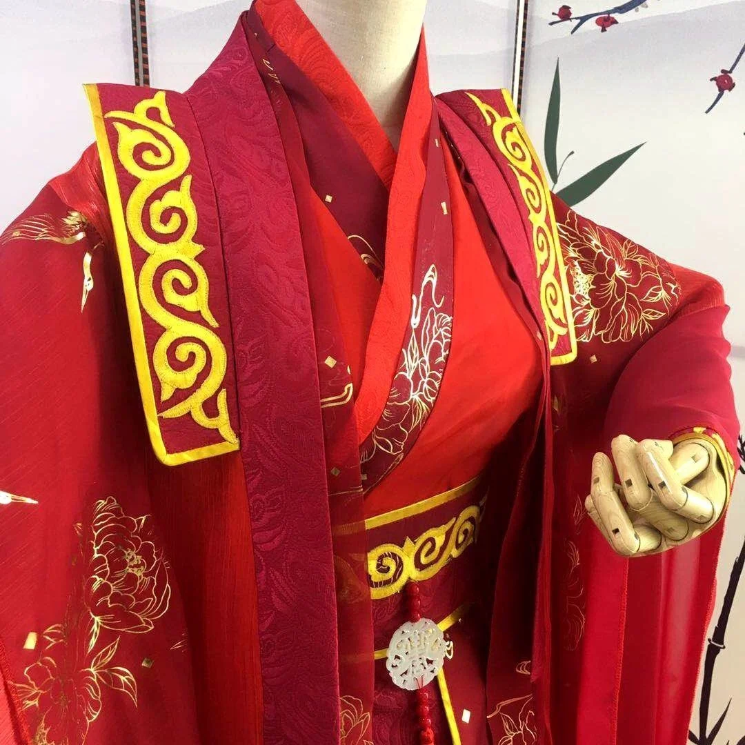 

Demon Master's Forgotten Envy Wedding Dress: Red and Gold Ancient Style Wei Wuxian/Blue Forgotten Machine/Flower City/Jinling/Mo