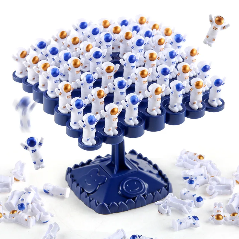 48pcs Balancing Tree Toy Educational Board Game Panda Astronaut Balance Board Tabletop Party Funny Parent-Child Interactive Game