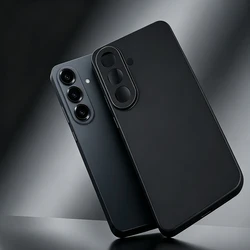 Candy Color Soft Silicone Ultra - Thin Matte Frosted Translucent Case - Galaxy S23 Ultra (Solid black)