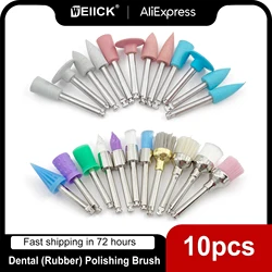 WellCK 10Pcs/Pack Dental Silicone Grinding Heads Teeth Polisher for Low-speed Machine Polishing Brush Dental Tools Dentistry Lab
