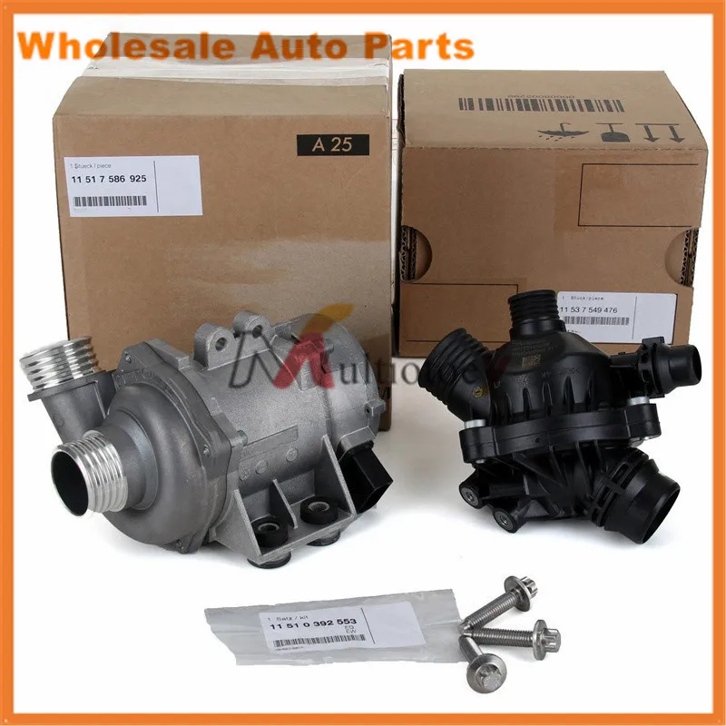 2p New Ap03 11517586925 11537549476 Electric Water Pump Thermostat Kit For Bmw E60e91 X1 X3 X5