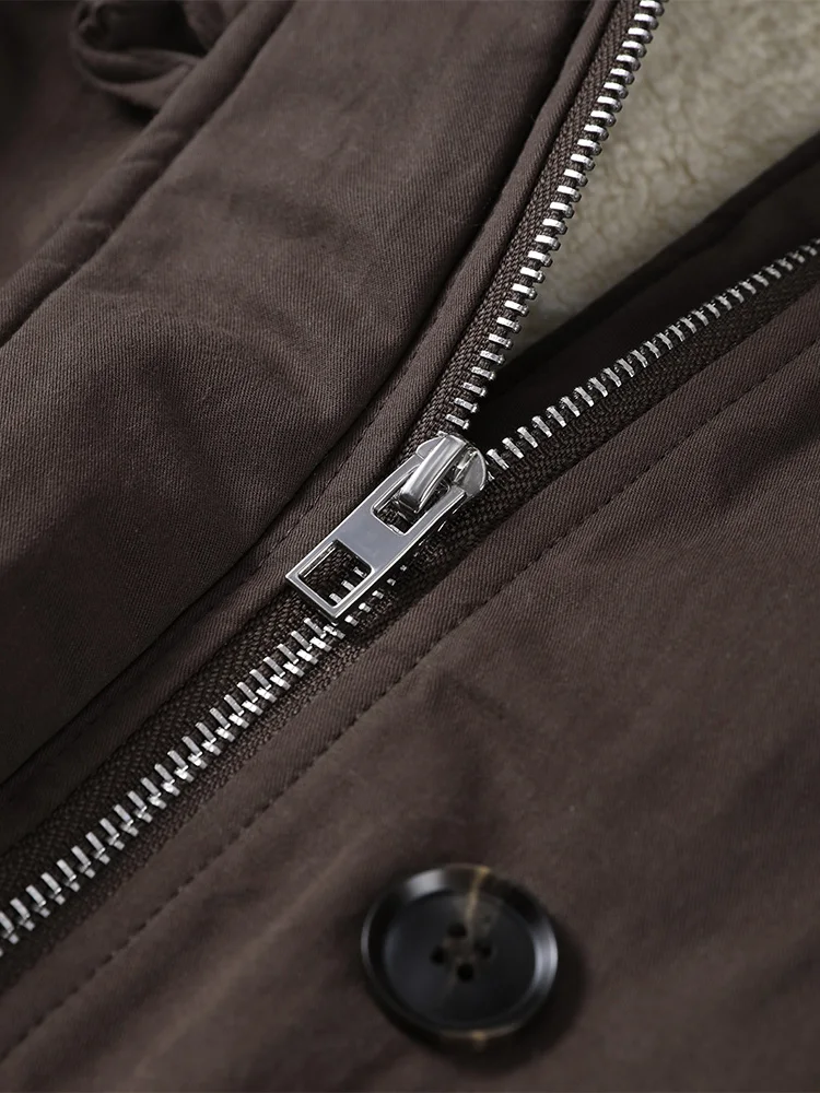 Mode Frauen Kurze Dünne Jacke Faux Pelz Mit Kapuze Kragen Volle Hülse Taste Vorne Casual Oberbekleidung 2025, Herbst Weibliche Warme Outwear – Detail 18