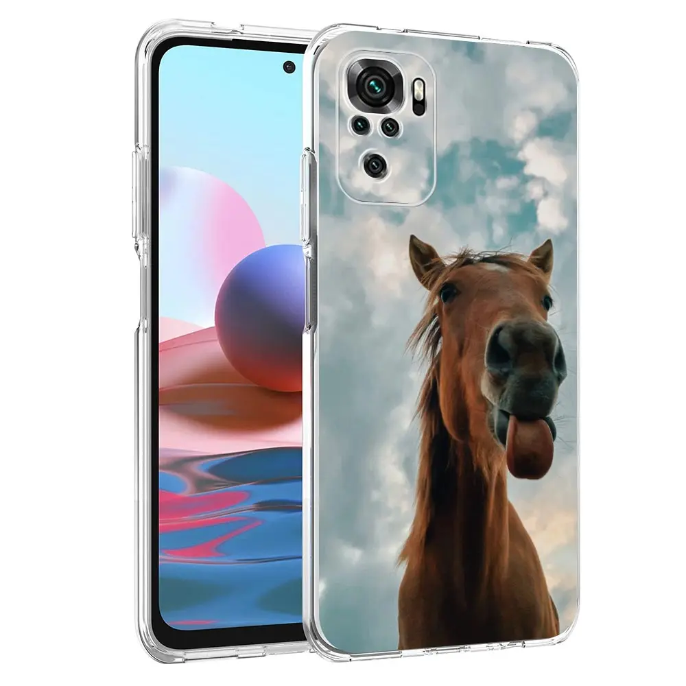 Clear Soft TPU Horse Design Phone Case
