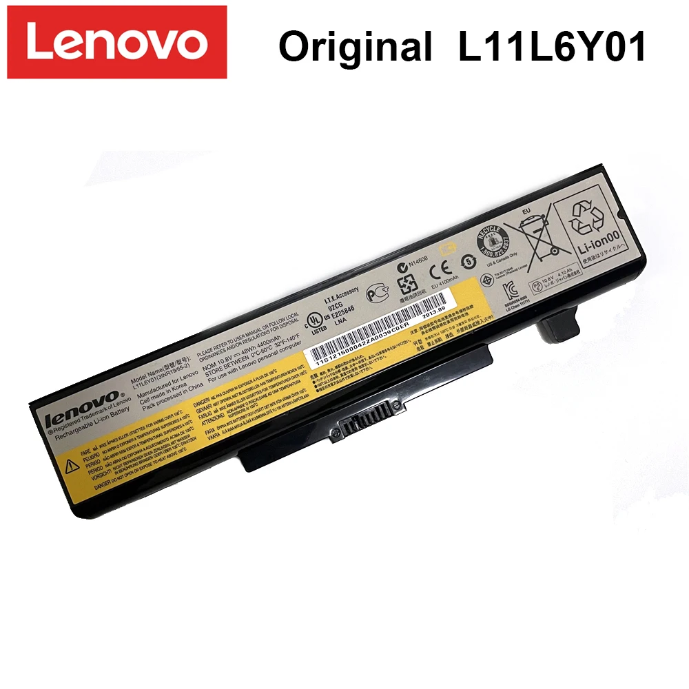 Original Lenovo L11L6Y01 IdeaPad G480 G400 G485 Y485 G410 G500 G510 G580 Y480 Y580 G405 G490 Z580 Z480 Z380 Laptop Battery 10.8V