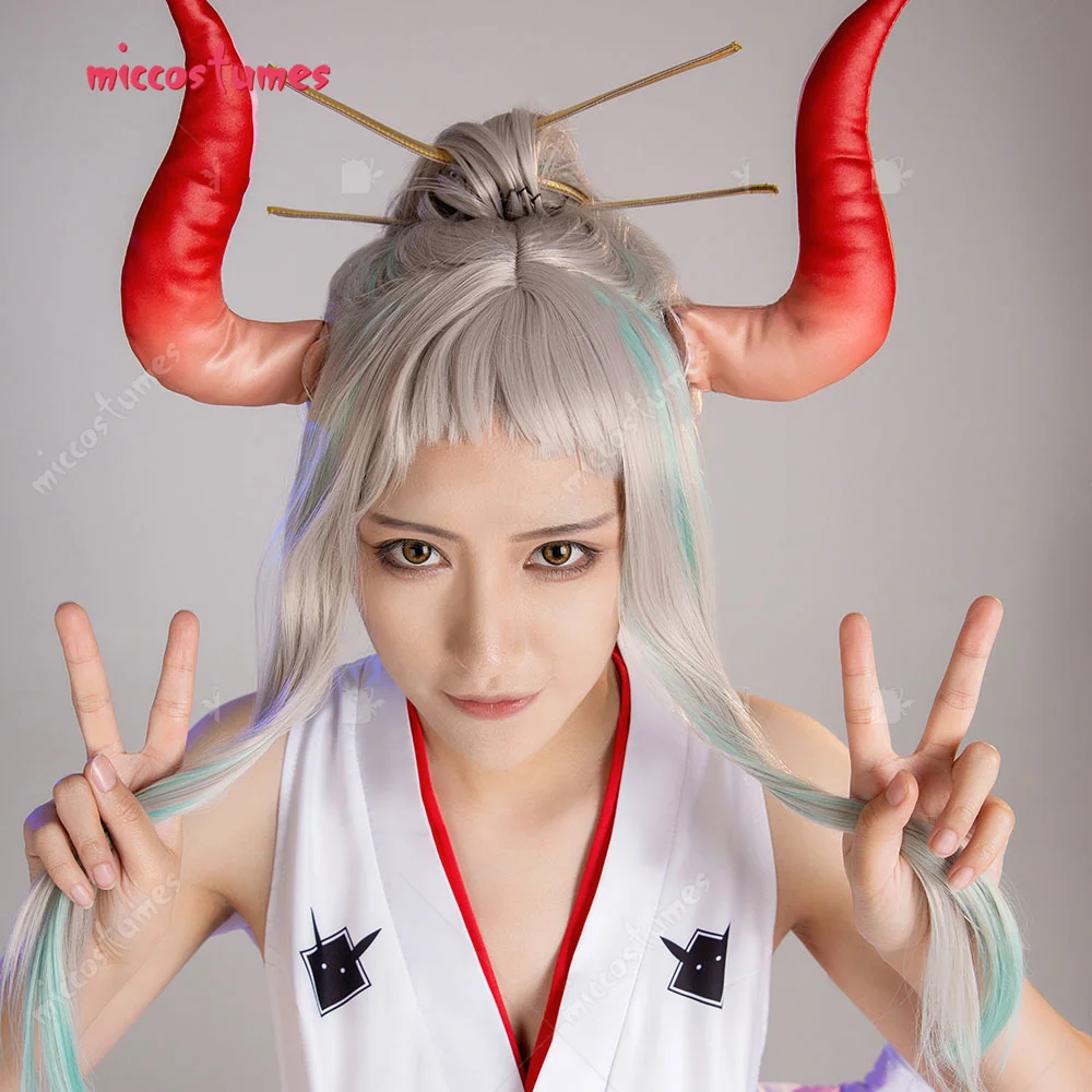 Damen Yamato Cosplay Kostüm Set mit Weste, Hose und Kopfschmuck 7