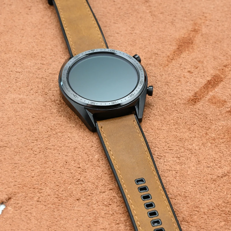 Vintage Crazy Horse Leather & Rubber Waterproof Quick Release Strap - Universal Retro Watch Band