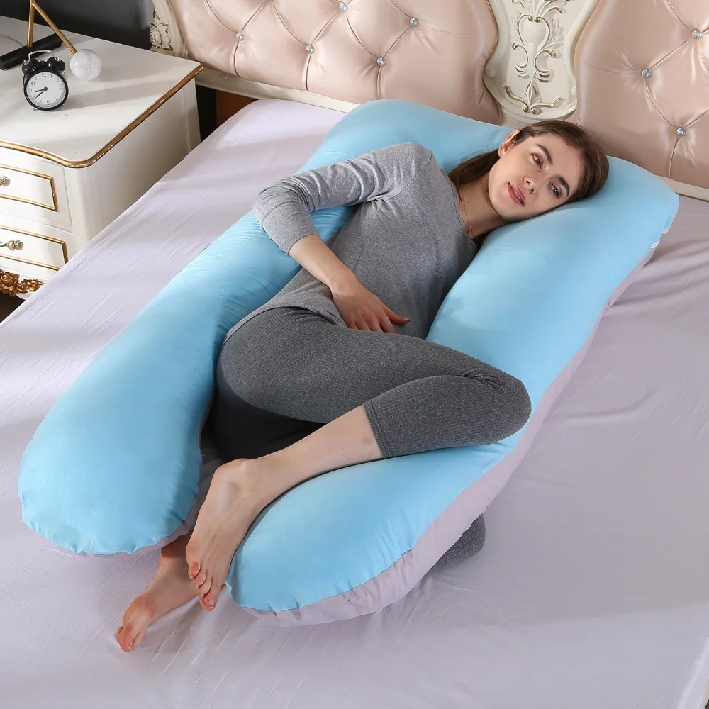 Materbity Pillow for Women Cotton Color Matching Removable Washable U-shaped Waist Support Cushion Pillow Maternity Body pregnancy pillow