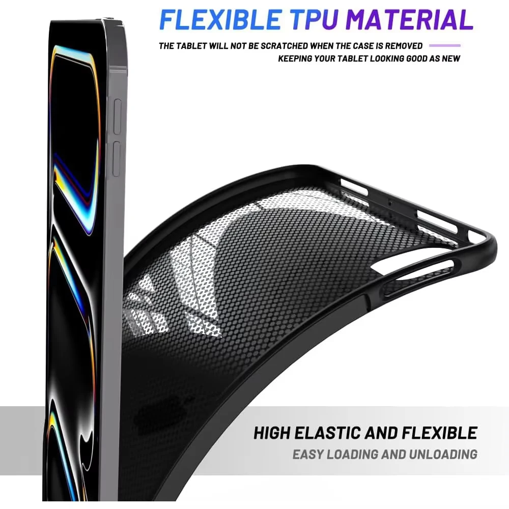 Silicone Tablet Case - Soft Black Back Cover