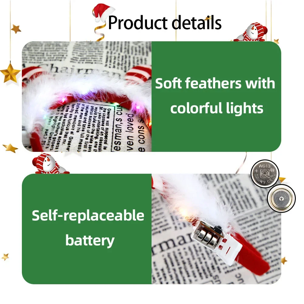 Headbands LED Reindeer Christmas Headbands Xmas Antler Headbands For Kids Women Christmas Party Supplies Costume Decoration