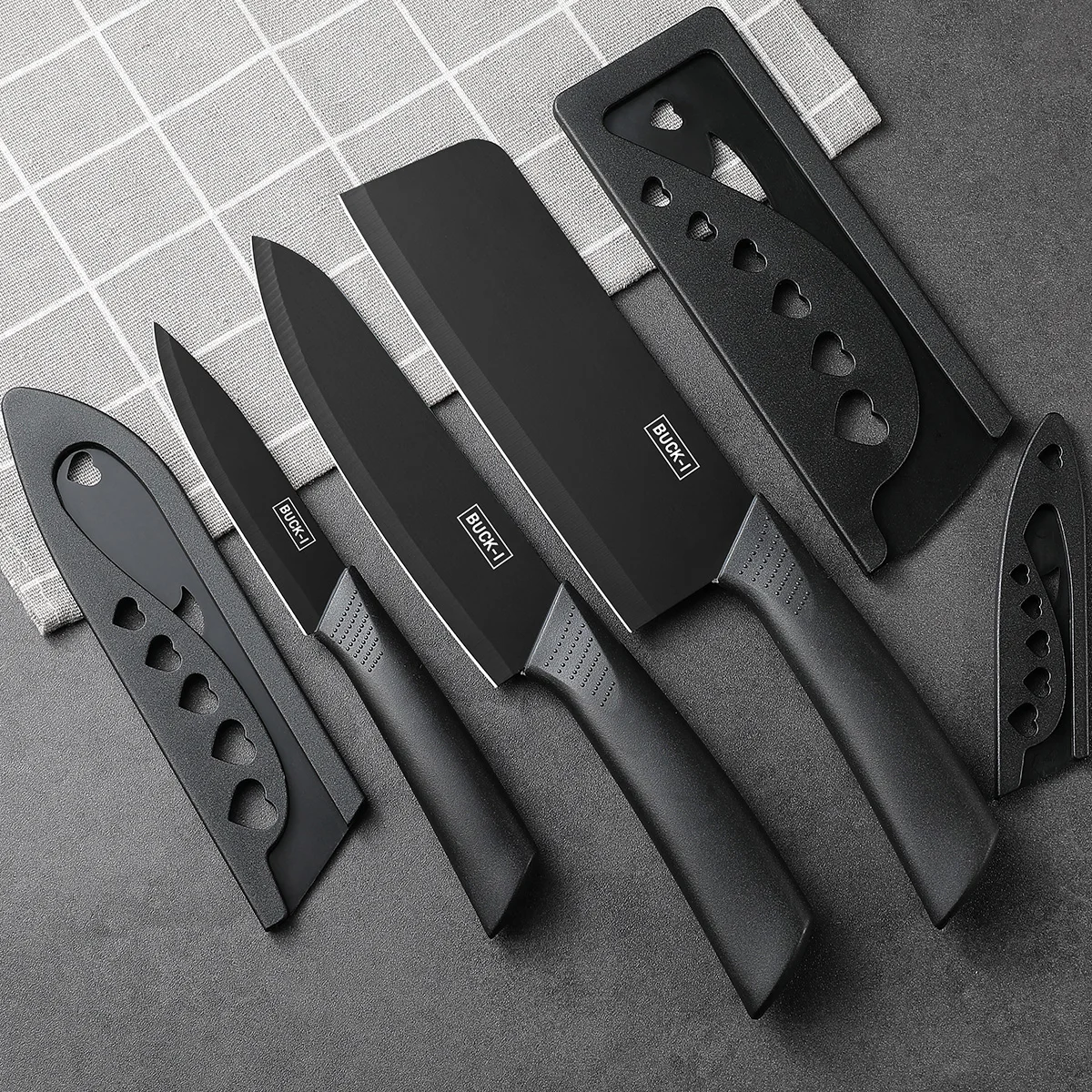 Stainless Steel Kitchen Knives 3pcs-set Household Fruit Knives Tool Sets Cutting Knives Knife Covers