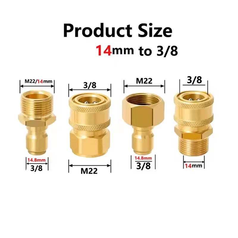 Brass Pressure Washer Quick-Connect Adapter Set - 5000 PSI