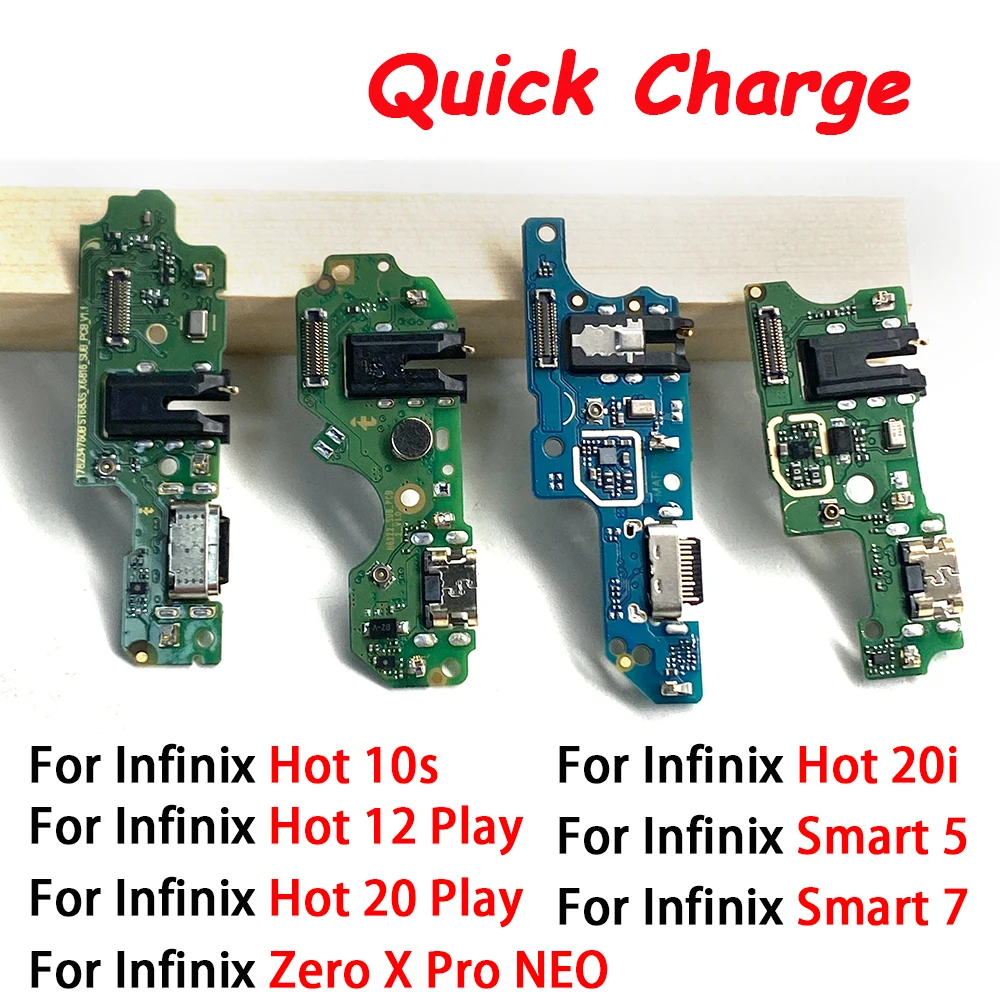 Testato Per Infinix Hot 10S 20I Smart 5 7 12 20 Play Zero X Pro Neo Usb Charger Porta Di Ricarica Dock Connector Board Flex Cable