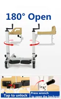 Adjustable portable toilet shower chairs commode chair with toot pedal and wheels 2
