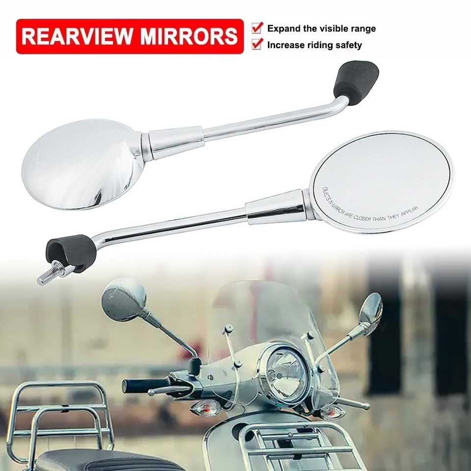 Electric Scooter Rearview Mirror Side Mirrors For Vespa Primavera Sprint 50 150 - View #6