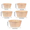 Multifunction Storage Basket Yellow Handmade Rattan Weaving Basket Round Home Decoration Flower Basket For Fruit Bread Sundries 6